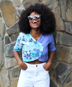 SAMNA - AMY CROPPED BLAZER - BABY BLUE - SHOP TROPICAL EDGE -