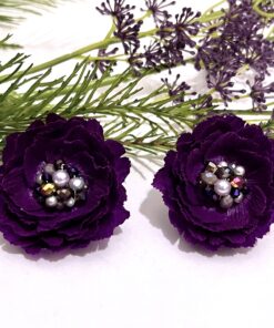 ARETES PEONIA HECHO A MANO - EMPAPELARTE - SHOPTROPICAL EDGE