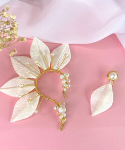 Aretes Earcuff Nela - Earcuff Earrings Nela - Shop tropical edge - Blanco