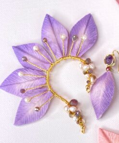 Aretes Earcuff Nela - Earcuff Earrings Nela - Shop tropical edge - Lila