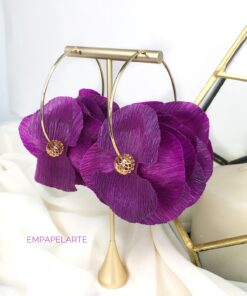 Aretes - Argollas - Hoops earrings - Baila Morena - EMPAPELARTE - Shop Tropical Edge - Morado