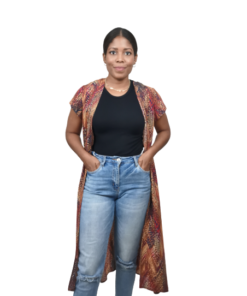 KIMONO LARGO MANGA CORTA PARA MUJER - SHORT SLEEVE KIMONO FOR WOMAN - ISA KIMONO - SAMNA