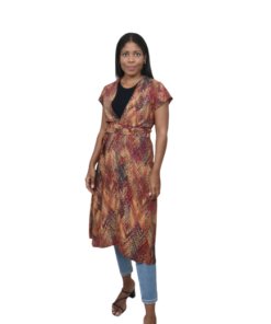 KIMONO LARGO MANGA CORTA PARA MUJER - SHORT SLEEVE KIMONO FOR WOMAN - ISA KIMONO - SAMNA