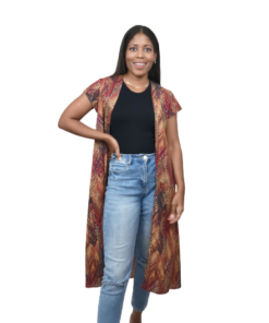 KIMONO LARGO MANGA CORTA PARA MUJER - SHORT SLEEVE KIMONO FOR WOMAN - ISA KIMONO - SAMNA