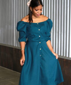 Vestido Midi - SAMNA - Rosa Dress - Natalie Sampson