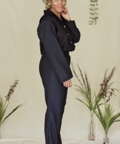 Pantalon largo de mujer - camisa manga larga de mujer - Harriet Pants - Greta blouse - SAMNA - NATALIE SAMPSON