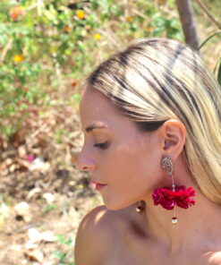 Aretes - Earrings - Hecho a Mano - Handmade - Claveles - Empapelarte