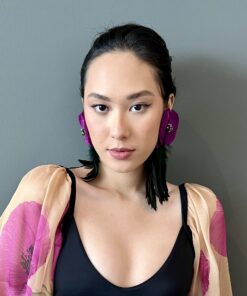 ARETES HECHOS A MANO CON PLUMAS - EMPAPELARTE - SHOPTROPICAL EDGE