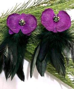 ARETES HECHOS A MANO CON PLUMAS - EMPAPELARTE - SHOPTROPICAL EDGE