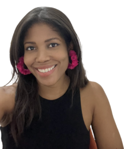 EMPAPELARTE - SHOPTROPICALEDGE - ARETES FUCSIA HECHO A MANO - FUCSIA HANDMADE EARRINGS -