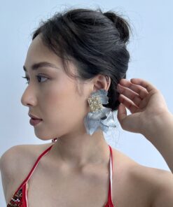 EMPAPELARTE - SHOPTROPICALEDGE - ARETES PLATEADOS HECHO A MANO - GOLD HANDMADE EARRINGS - ANALIA